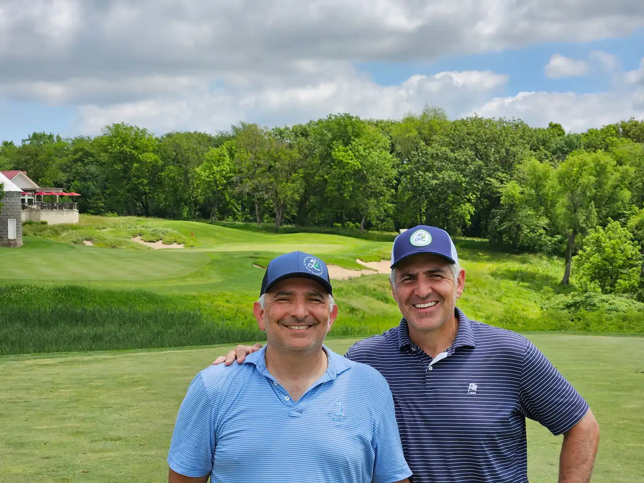 The Perry Bros on a fairway at ArborLinks in Nebraska City
