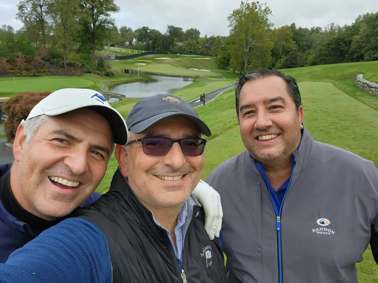 The Perry Bros and a friend on an overcast fall day at Columbia Country Club